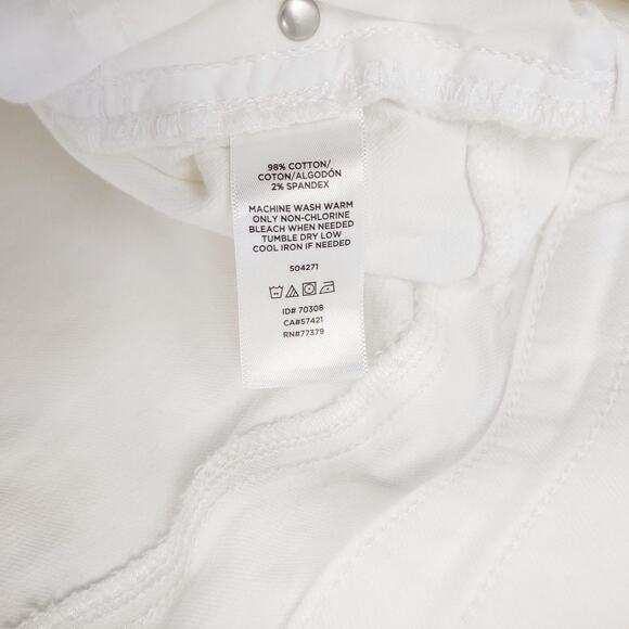 Ann Taylor Sz 12P White Jean Denim Short Mini Skirt, High Rise 3-Button Coastal - Picture 5 of 5